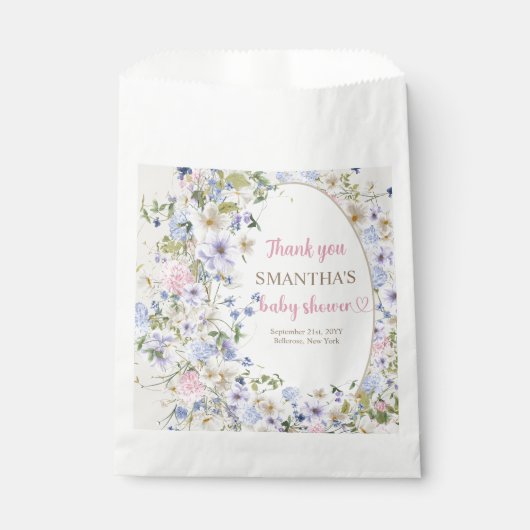 ワイルドフラワーメドウアーチボエレガントホフローラベビー フェイバーバッグ (正面)