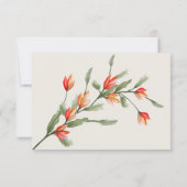 ワイルドフラワーメドウウェディングRSVPカードベージュ色 招待状 (裏面)