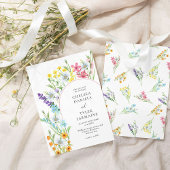 ワイルドフラワーメドウエレガントアーチ結婚フローラ 招待状