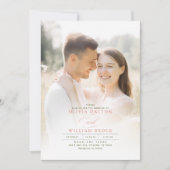 ワイルドフラワーメドウエレガントロマン結婚ティックの写真 招待状 (正面)