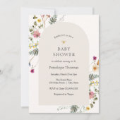 ワイルドフラワーメドウズベビシャワーアーチ招待状 招待状 (正面)