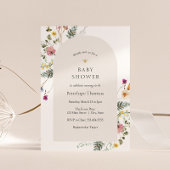 ワイルドフラワーメドウズベビシャワーアーチ招待状 招待状