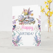 ワイルドフラワーメドウティーカップティーポット カード (黄色い花)