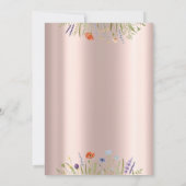 ワイルドフラワーメドウバラ金ゴールドブライダルシャワー 招待状 (裏面)