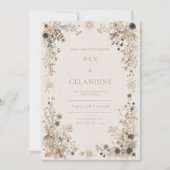 ワイルドフラワーメドウフォーク結婚ズ 招待状 (正面)