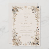 ワイルドフラワーメドウフォーク結婚ズ 招待状 (正面/裏面)