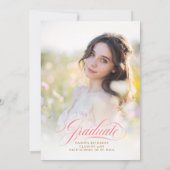 ワイルドフラワーメドウフローラエレガントガーデン卒業 招待状 (裏面)