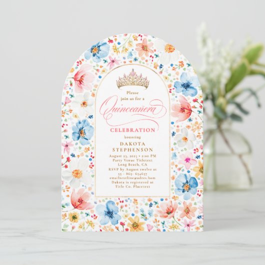 ワイルドフラワーメドウフローラガーデンキンセアニェラ写真 招待状 (スタンド正面)