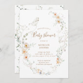 ワイルドフラワーメドウフローラベビーシャワー招待状 招待状 (正面/裏面)