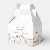 ワイルドフラワーメドウフローラ水彩秋の結婚式 フェイバーボックス (正面サイド)