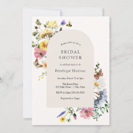 ワイルドフラワーメドウブライダルシャワーアーチ 招待状