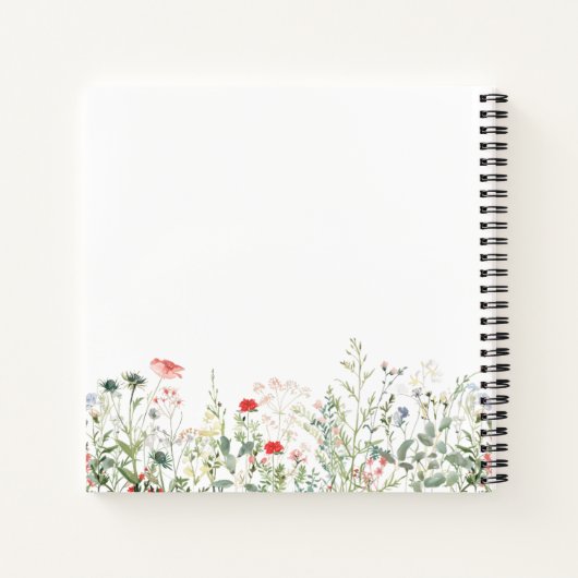 ワイルドフラワーメドウブライダルシャワーゲストブック ノートブック (裏面)