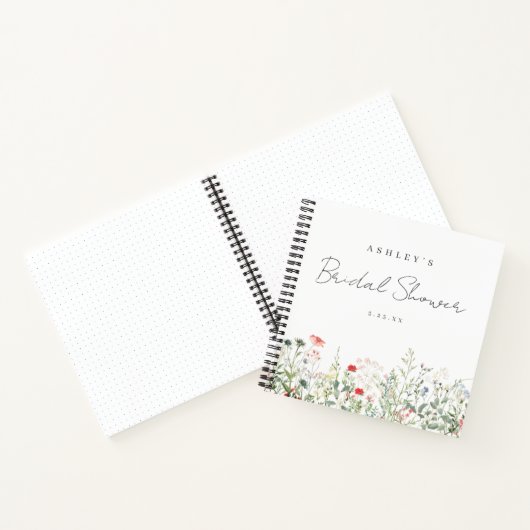 ワイルドフラワーメドウブライダルシャワーゲストブック ノートブック (内部)