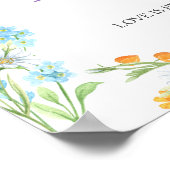 ワイルドフラワーメドウブライダルシャワーコーヒーバーサイン ポスター (角)