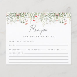 ワイルドフラワーメドウブライダルシャワーレシピカード