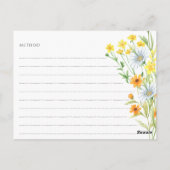 ワイルドフラワーメドウブライダルシャワーレシピカード ポストカード (裏面)