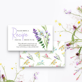 ワイルドフラワーメドウブライダルシャワーレシピリクエスト エンクロージャーカード