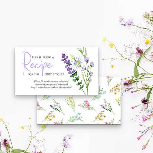 ワイルドフラワーメドウブライダルシャワーレシピリクエスト エンクロージャーカード