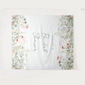 ワイルドフラワーメドウブライダルシャワー背景 タペストリー (正面(横))