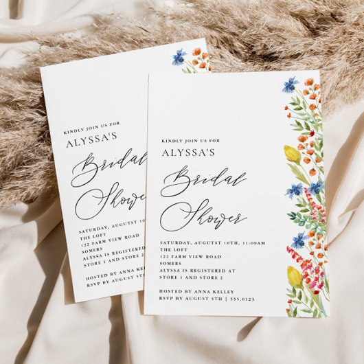 ワイルドフラワーメドウブライダルシャワー 招待状