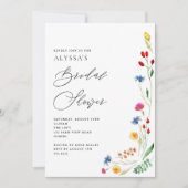 ワイルドフラワーメドウブライダルシャワーQRコード 招待状 (正面)