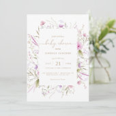 ワイルドフラワーメドウベビーシャワー招待状 招待状 (スタンド正面)