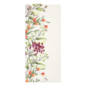 ワイルドフラワーメドウベージュ色結婚のメニュー ラックカード (裏面)