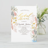 ワイルドフラワーメドウ乾燥ブライダルシャワー 招待状 (スタンド正面)