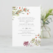 ワイルドフラワーメドウ伝統的結婚式招待状 招待状 (スタンド正面)