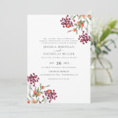 ワイルドフラワーメドウ伝統的結婚式招待状 招待状 (スタンド正面)
