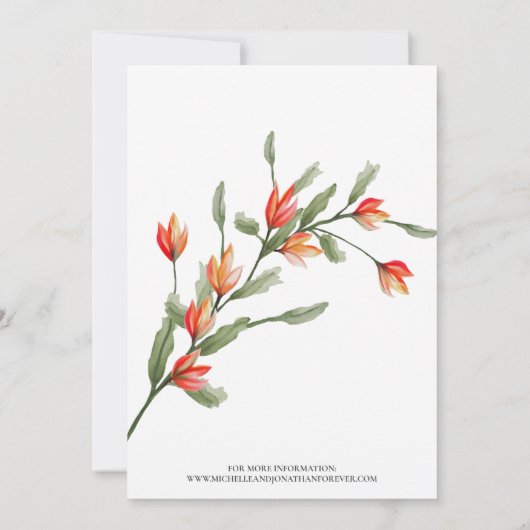 ワイルドフラワーメドウ伝統的結婚式招待状 招待状 (裏面)