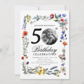 ワイルドフラワーメドウ写真第50回バースデーパーティー 招待状 (正面)