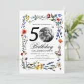 ワイルドフラワーメドウ写真第50回バースデーパーティー 招待状 (スタンド正面)