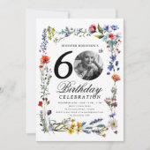 ワイルドフラワーメドウ写真第60回バースデーパーティー 招待状 (正面)