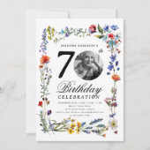 ワイルドフラワーメドウ写真第70回バースデーパーティー 招待状 (正面)