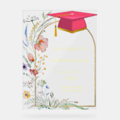 ワイルドフラワーメドウ双子の卒業式ウェルカムサイン アクリルサイン (正面)