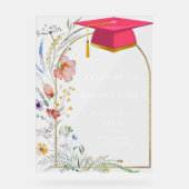 ワイルドフラワーメドウ双子の卒業式ウェルカムサイン アクリルサイン (正面)