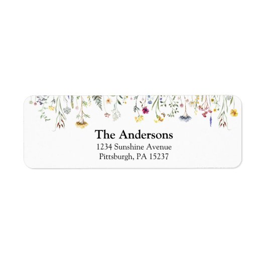 ワイルドフラワーメドウ差出人住所ラベル ラベル (正面)
