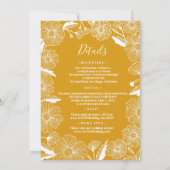 ワイルドフラワーメドウ庭園の結婚式植物学 招待状 (裏面)