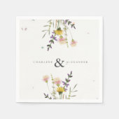 ワイルドフラワーメドウ庭園の結婚式 スタンダードカクテルナプキン (正面)