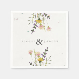 ワイルドフラワーメドウ庭園の結婚式 スタンダードカクテルナプキン