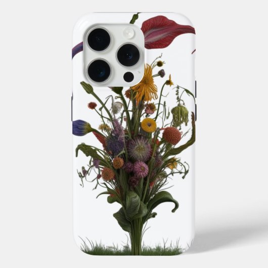 ワイルドフラワーメドウ抽象芸術開花- Apple Case-Mate iPhoneケース (裏面)