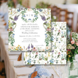 ワイルドフラワーメドウ春カラフルフローラ結婚ズ 招待状