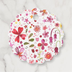 ワイルドフラワーメドウ水彩メッセージカード フェイバータグ