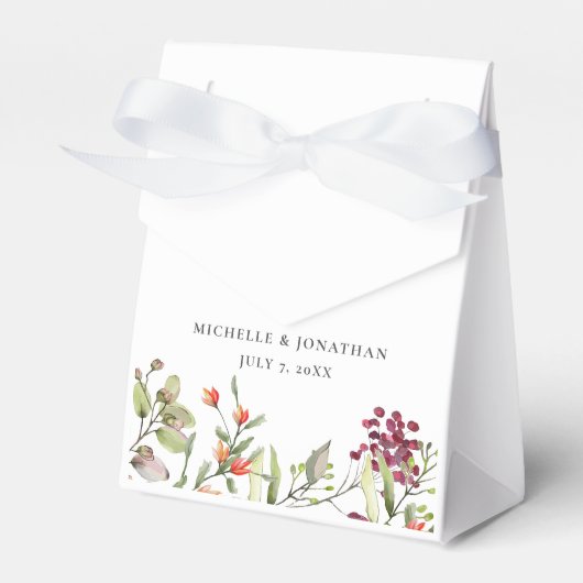 ワイルドフラワーメドウ結婚のギフトのお願いバッグ フェイバーボックス (正面サイド)