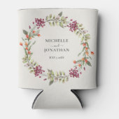 ワイルドフラワーメドウ結婚ズベージュ色 缶クーラー (正面)