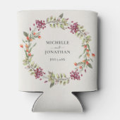 ワイルドフラワーメドウ結婚ズベージュ色 缶クーラー (裏面)