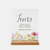 ワイルドフラワーメドウ結婚式の引き出物テーブル アクリルサイン (正面)