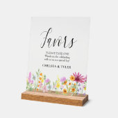 ワイルドフラワーメドウ結婚式の引き出物テーブル アクリルサイン (傾斜)