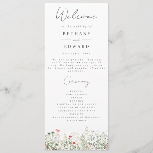 ワイルドフラワーメドウ結婚式 プログラム (正面)